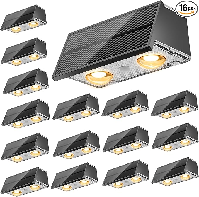 NIORSUN Solar Fence Lights, 16 Pack Deck Light, Led Outdoor Lights by NIORSUN