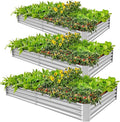 Land Guard 3 Pack 6×3×1ft Galvanized Metal Raised Garden Bed, Metal Planter Kit by LandGuard