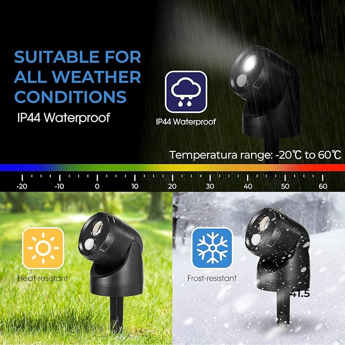 Large 2-in-1 LED Motion Sensor Outdoor Spotlight, IP44 Waterproof 450 Lumen - Image 3