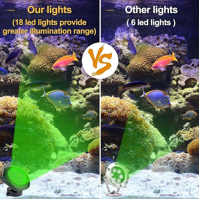 Solar Pond Lights, 18 LED Super Bright RGB LED Underwater Spotlights Color - Image 7