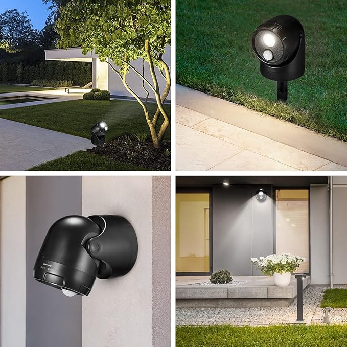 Large 2-in-1 LED Motion Sensor Outdoor Spotlight, IP44 Waterproof 450 Lumen - Image 6