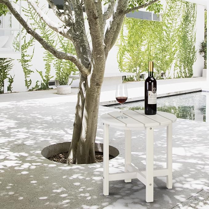 Beach Outdoor Side Table with 2 Layer Storage, Plastic Waterproof and UV - Image 8