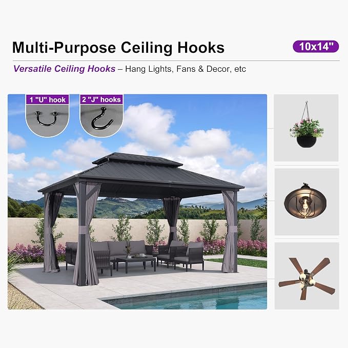 PURPLE LEAF 10'x14' Hardtop Gazebo - Image 7