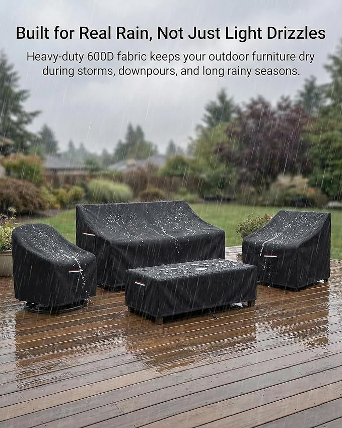 4-Piece Patio Furniture Cover Set, Waterproof Outdoor Furniture Covers - Image 5