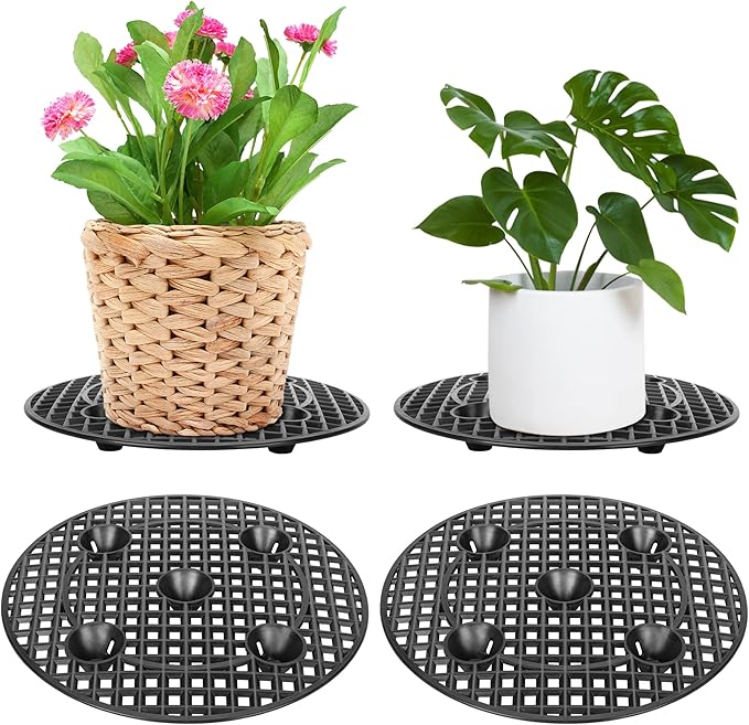 moonoom 4 Pieces Potted Plant Stand Holder, Large Planter Holder, Heavy Duty by moonoom