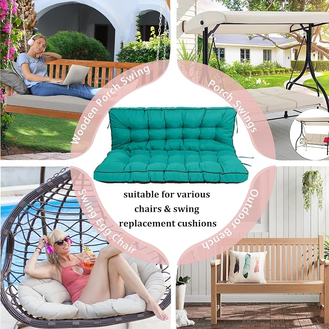 2-3 Seat Swing Replacement Cushion, Outdoor Bench Cushions - Image 7