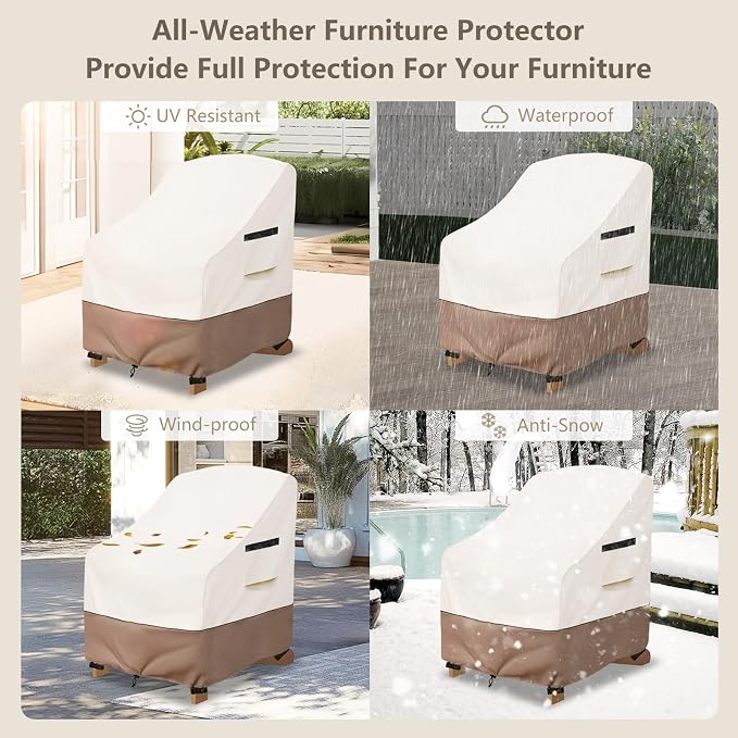 Adirondack Chair Covers Waterproof Heavy Duty Patio Furniture Covers, 32W x 35D - Image 8