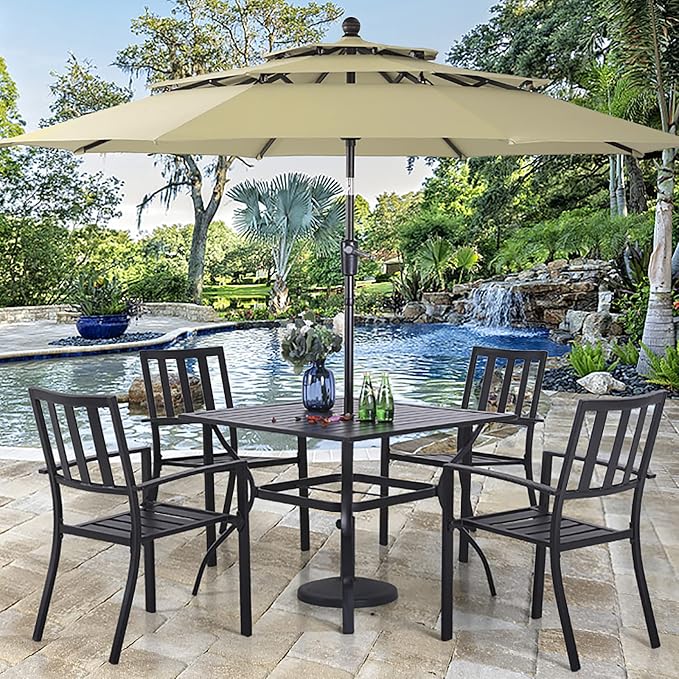 PHI VILLA 5 Piece Outdoor Dining Table Set - Image 6