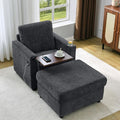 Modern Accent Chairs with Storage Ottoman, Chenille Reading Armchair with Tray by ElevyolivFurniture