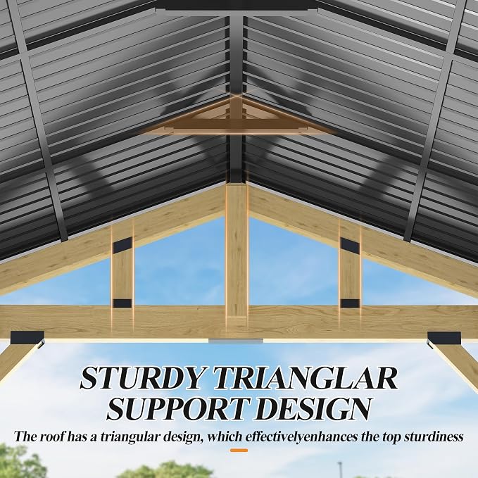 COVERONICS 13’x15’ Outdoor Hardtop Wood Gazebo - Image 6