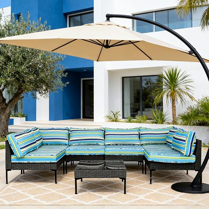 14Pcs Outdoor Cushion Covers Replacement Washable Waterproof UV w/Zipper - Image 7