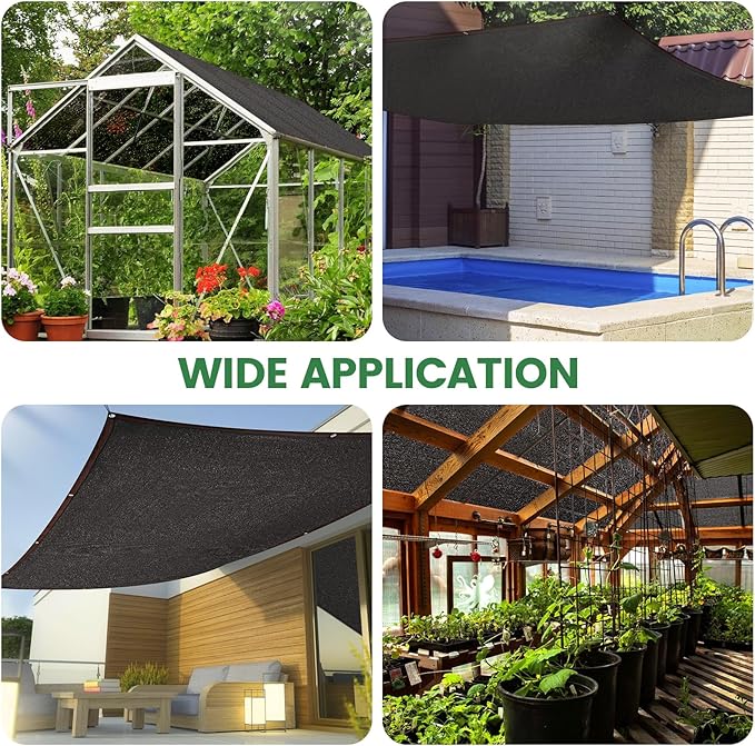 70% Shade Cloth, 10FTx20FT HDPE Mesh Tarp - Image 6
