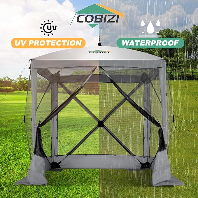 COBIZI 6x6 FT Pop up Gazebo Tent, Waterproof Instant Screen - Image 7