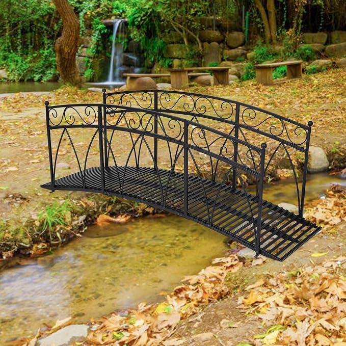 JSUN7 8 Ft Metal Garden Bridge - Image 3