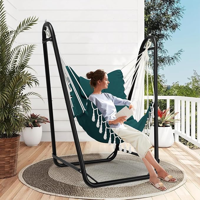 Hammock Chair with Stand, Heavy-Duty Hanging Chair with Stand, - Image 4