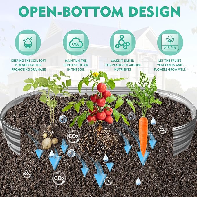 6X3X1 FT Oval Galvanized Metal Garden Raised Bed/Plant Box - Image 7