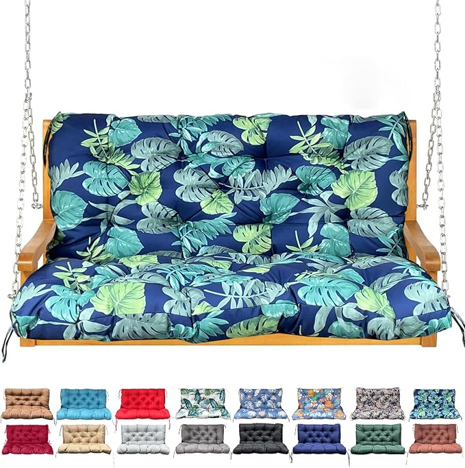 Porch Swing Cushion with Backrest, Waterproof Bench Cushion by NANGELRN