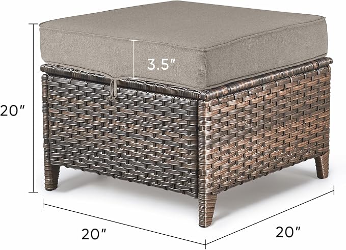 Patio Ottoman Outdoor Wicker Side Table - Image 3