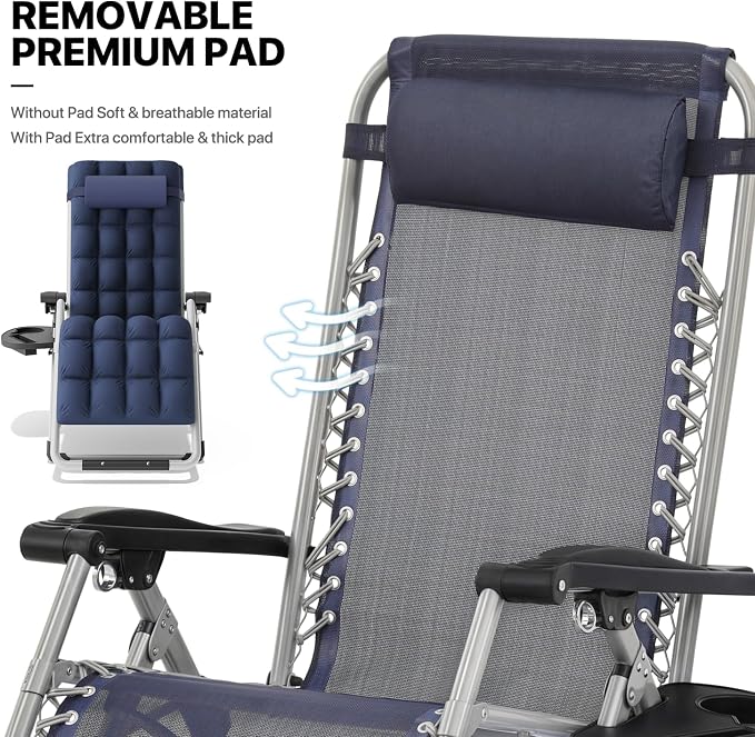 MoNiBloom Stable Folding Chair Outdoor Lounge Chair Beach Pool Lawn Recliner - Image 9