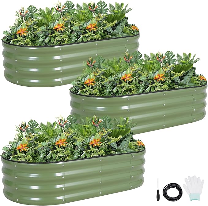 G GOOD GAIN Galvanized Metal Raised Garden Bed Kit by GGOODGAIN