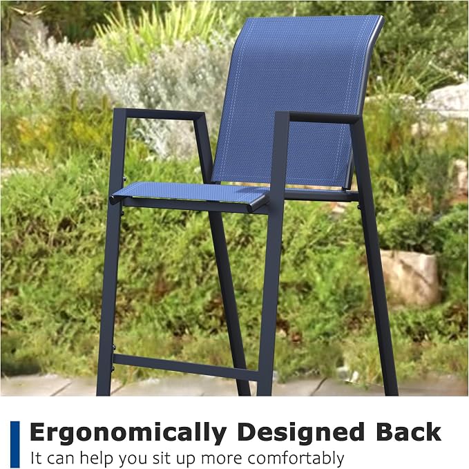 Outdoor Bar Stools Set of 4, Bar Height Chairs - Image 3