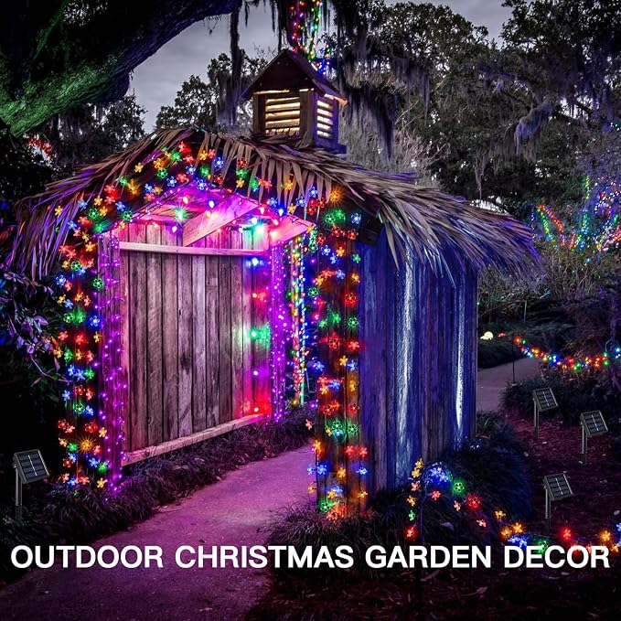 suddus Solar String Lights for Outside, 2 Pack 100 LED Flower Solar Powered - Image 9