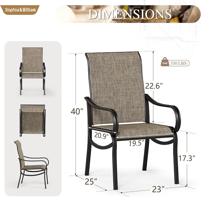Sophia & William Patio Dining Set Outdoor Dining Set - Image 7