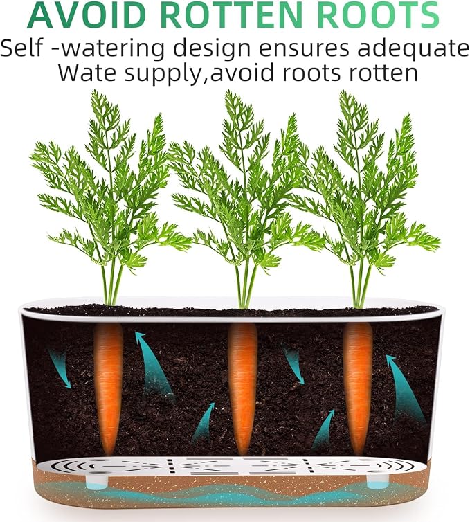 QCQHDU 16" L x 7.6" W x 7" H Window Planter Box, 2 Pack Self Watering Pots - Image 4