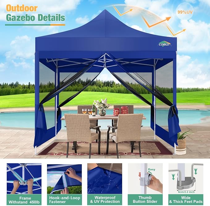 COBIZI 10x10 Canopy Tent, Heavy Duty Pop up Canopy - Image 2