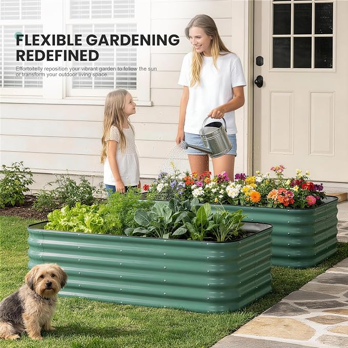 5×3×1.4FT Galvanized Raised Garden Bed Outdoor, Metal Raised Garden Bed Kit - Image 9