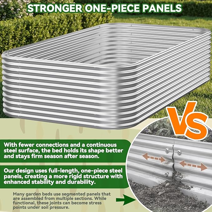3 Pack Tall 4x2FT Corrugated Galvanized Steel Raised Garden Bed Outdoor - Image 3