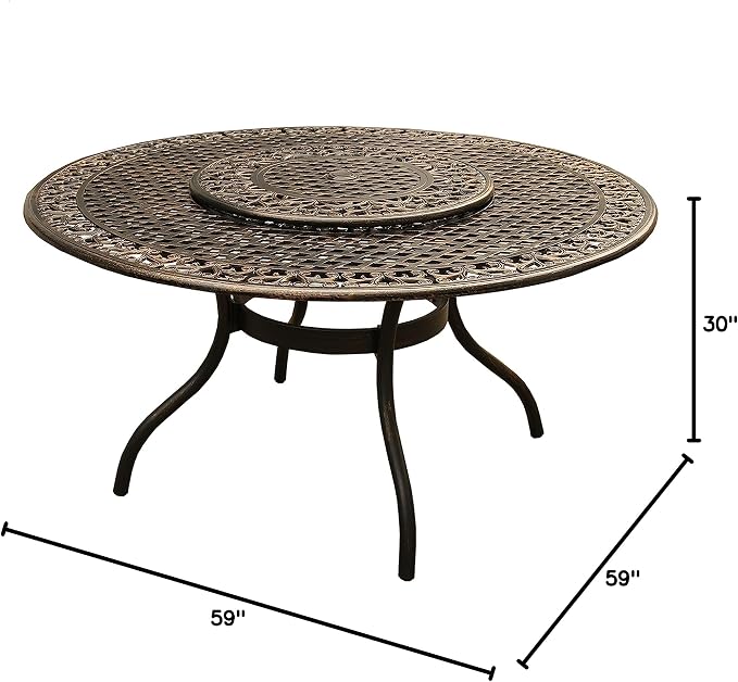 Oakland Living Ornate Traditional Outdoor Mesh Lattice Aluminum 59 inch Bronze - Image 2
