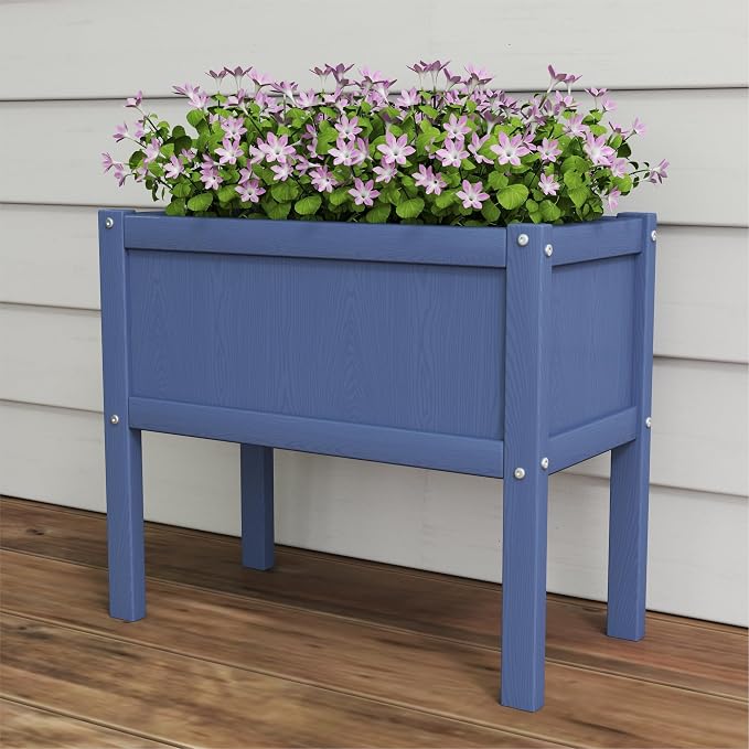 Raised Garden Bed with Drainage Hole Waterproof HDPE Elevated Planter Box with - Image 6