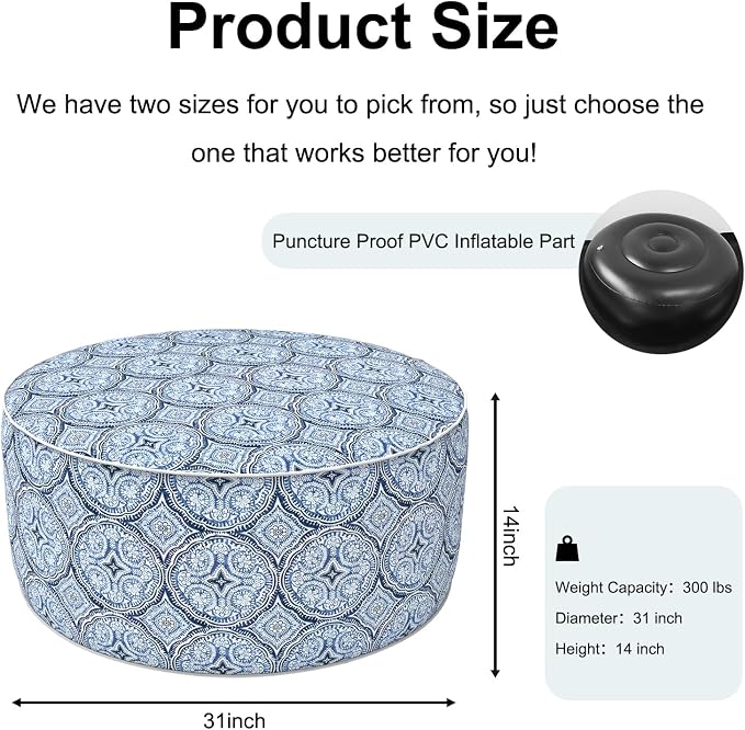 Inflatable Ottoman Stool D31 xH14 - Image 3