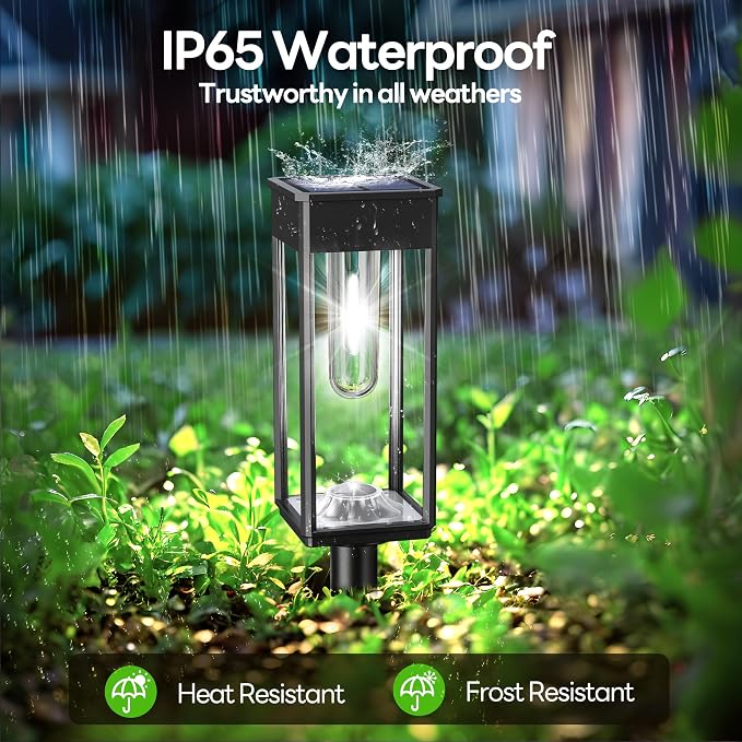 Solar Pathway Lights Outdoor IP65 Waterproof, 6 Pack 6500K LED Auto On/Off - Image 6