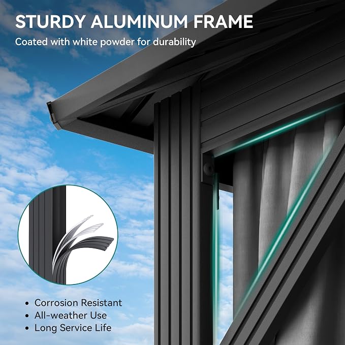 YITAHOME 16X12FT Patio Hardtop Metal Gazebo - Image 5