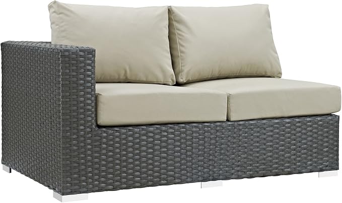Modway EEI-1858-CHC-BEI Sojourn Wicker Rattan Outdoor Patio Coffee Table - Image 2