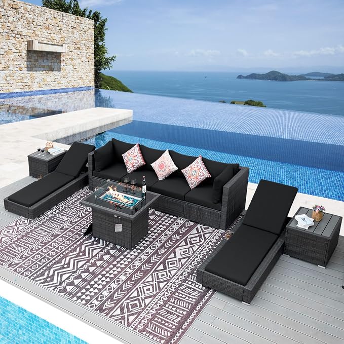 NICESOUL 9 Piece Outdoor Patio Furniture Set by NICESOUL