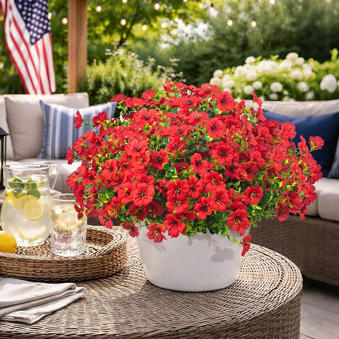 20 Bundles Artificial Flowers for Outdoors, UV Resistant Fake Plants Flowers - Image 5