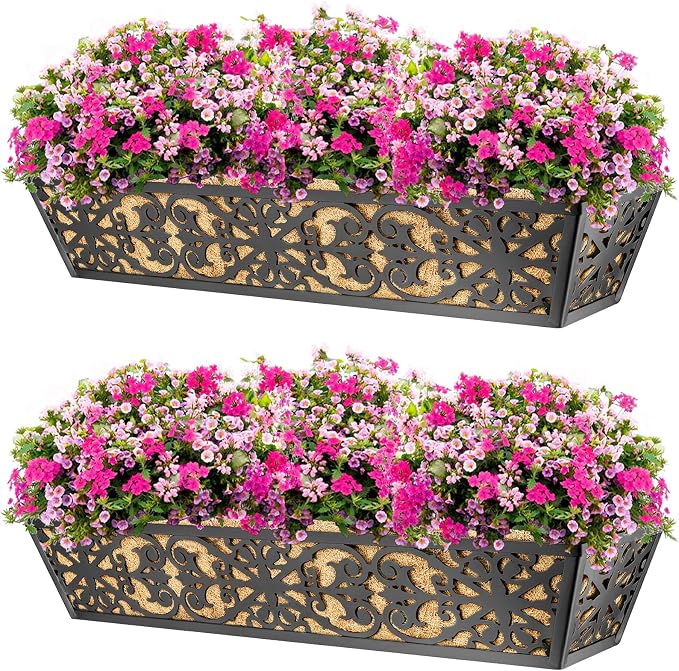 2 Pack 30 Inch Window Boxes Planters Railing Planter Box - Image 6