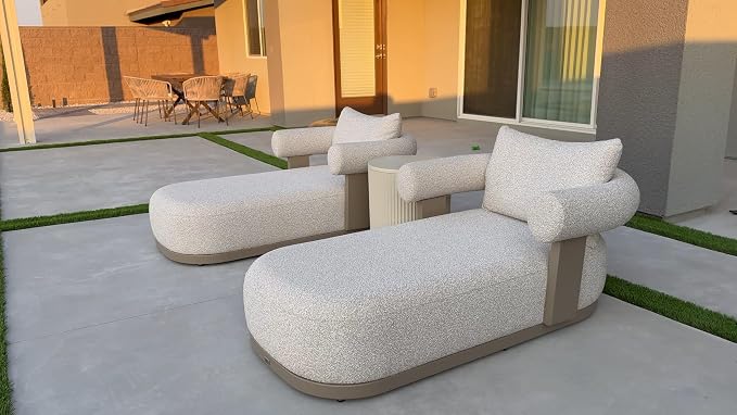 PURPLE LEAF Outdoor Chaise Lounge 1 Piece Chair Modern Aluminum Lounger Daybed - Image 9