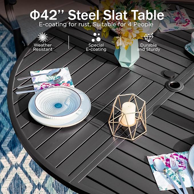 PHI VILLA 5 Pieces Outdoor Dining Set - Image 8