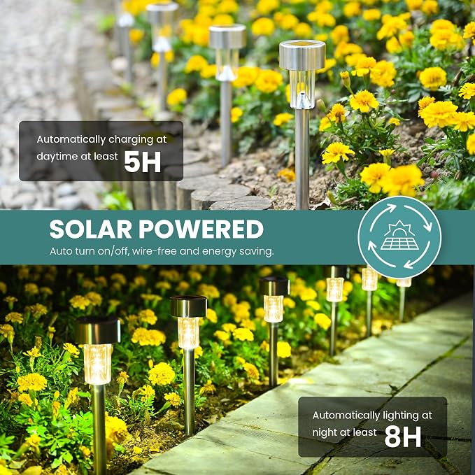 GIGALUMI 24 Pack Solar Path Lights Outdoor, Solar Lights Outdoor Waterproof - Image 6