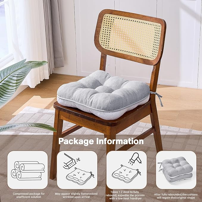 BETU Chair Cushions for Dining Chairs Set of 6, 3.5" Thick Kitchen Table Chair - Image 8