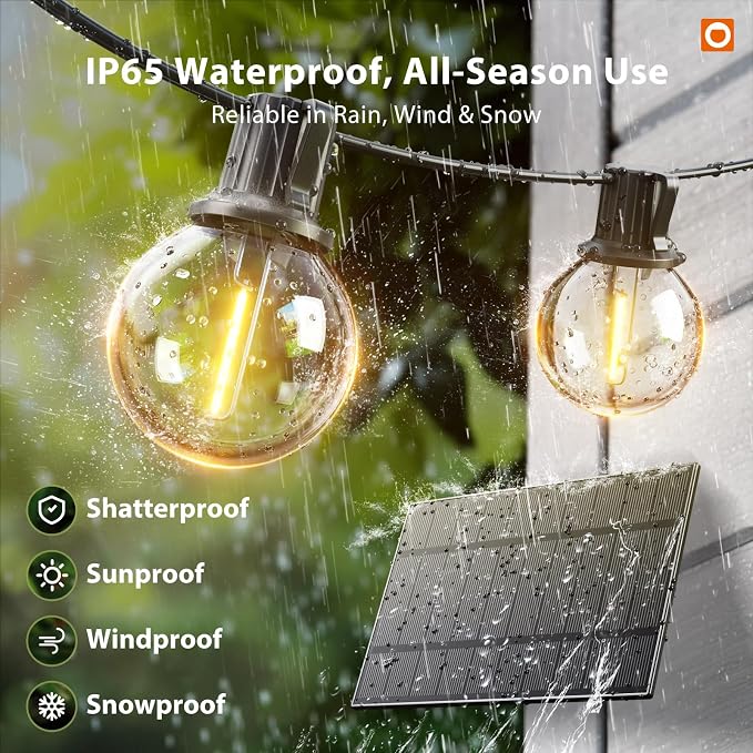 addlon 50FT Solar String Lights Outdoor Waterproof - Image 7