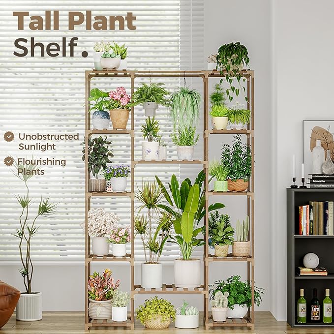 Bamworld 62.2'' Tall Plant Stand Indoor Large Plant Shelf - Image 2