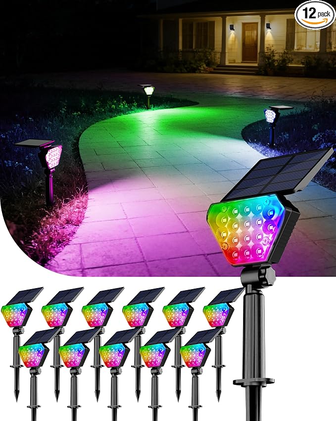 T-SUN Solar Spotlights Outdoor, Color Changing Landscape Lights, Halloween by T-SUN