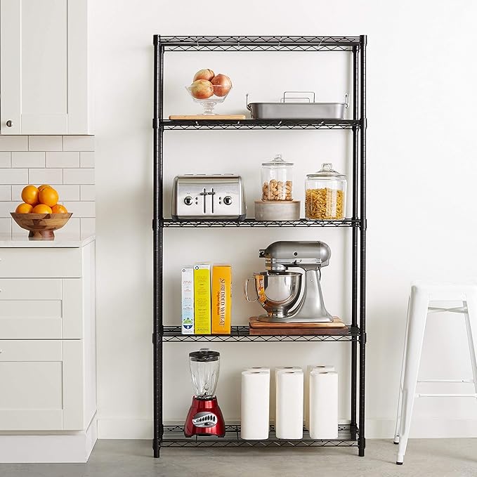 Amazon Basics 5-Shelf Adjustable Heavy Duty Steel Wire Storage Shelves - Image 2
