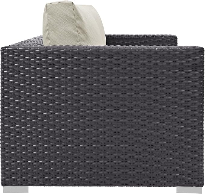 Modway Convene Wicker Rattan Outdoor Patio Loveseat - Image 5