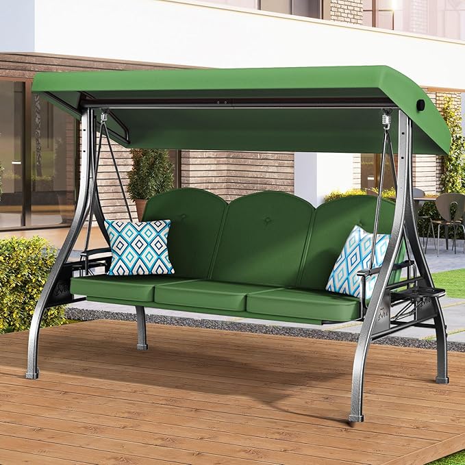 3 Seat Outdoor Porch Patio Swing by zzw